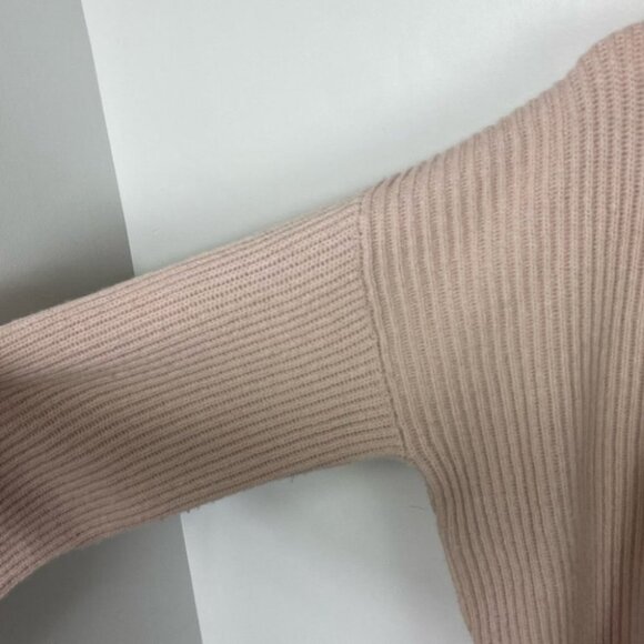 AllSaints Sura Tie Neck Wool Sweater Jumper Pink Size XS Shoulder Cutout Neutral - Picture 9 of 14